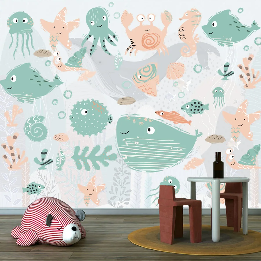 Cartoon Custom Wall Papers Home Decor Peel and Stick Wallpaper for Living Room Sea World Animal Nursery Kids Renovation TV Mural
Cartoon Custom Wall Papers Home Decor Peel and Stick Wallpaper for Living Room Sea World Animal Nursery Kids Renovation TV Mural
