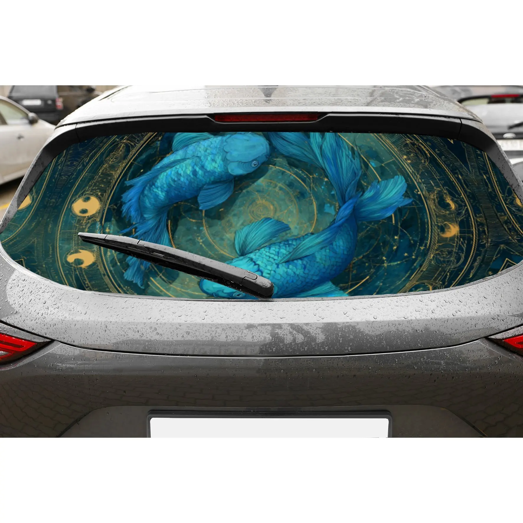 Taiji Koi Print PVC Perforated Car Vinyl Wraps, Durable Car Rear Windshield Sticker, Waterproof Car Rear Window Decal, Privacy E
Taiji Koi Print PVC Perforated Car Vinyl Wraps, Durable Car Rear Windshield Sticker, Waterproof Car Rear Window Decal, Privacy E