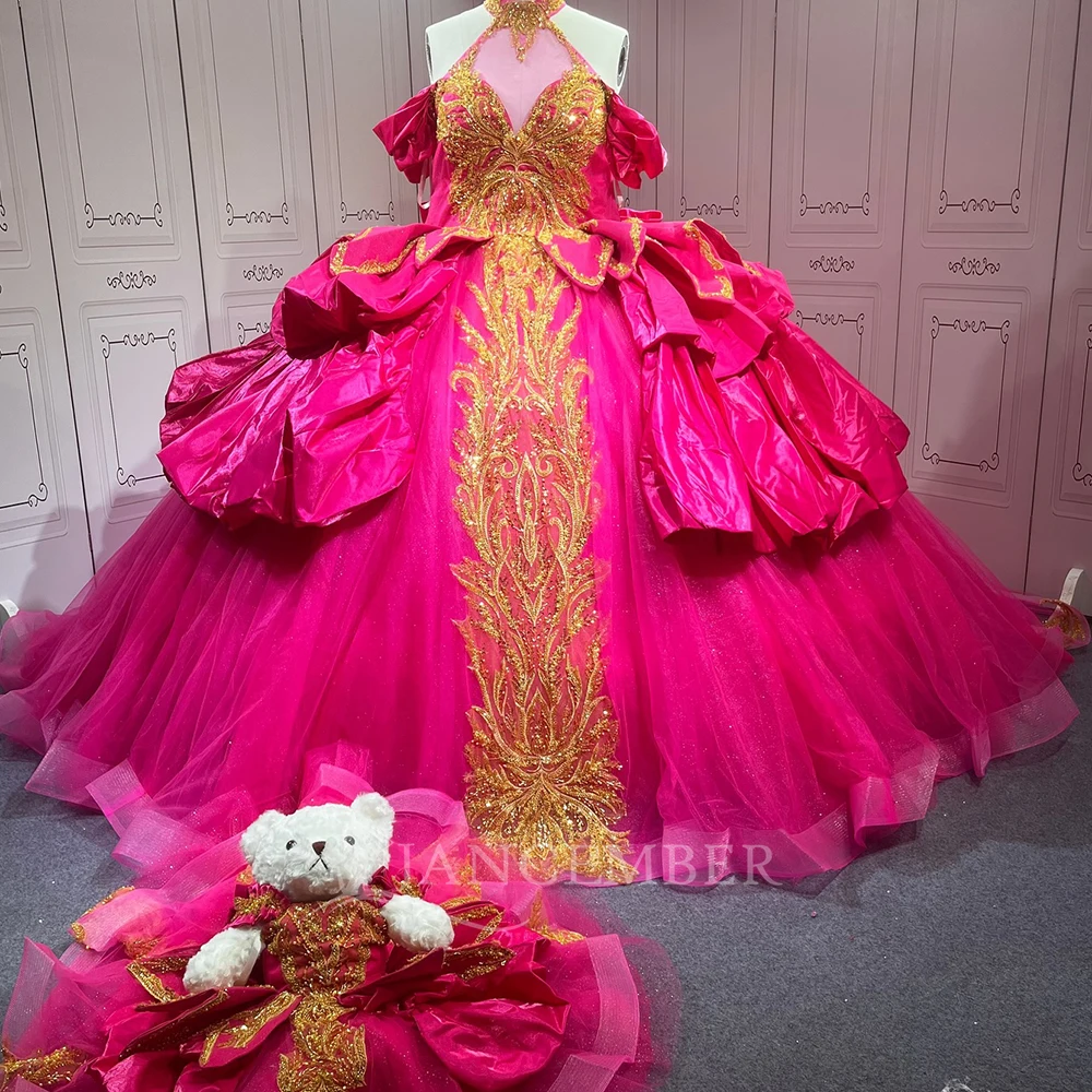 Halter Elegant Princess Quinceanera Dress Off the Shoulder Ball Gowns Customized vestidos de 15 quinceañera vestido quinceañeras
Halter Elegant Princess Quinceanera Dress Off the Shoulder Ball Gowns Customized vestidos de 15 quinceañera vestido quinceañeras