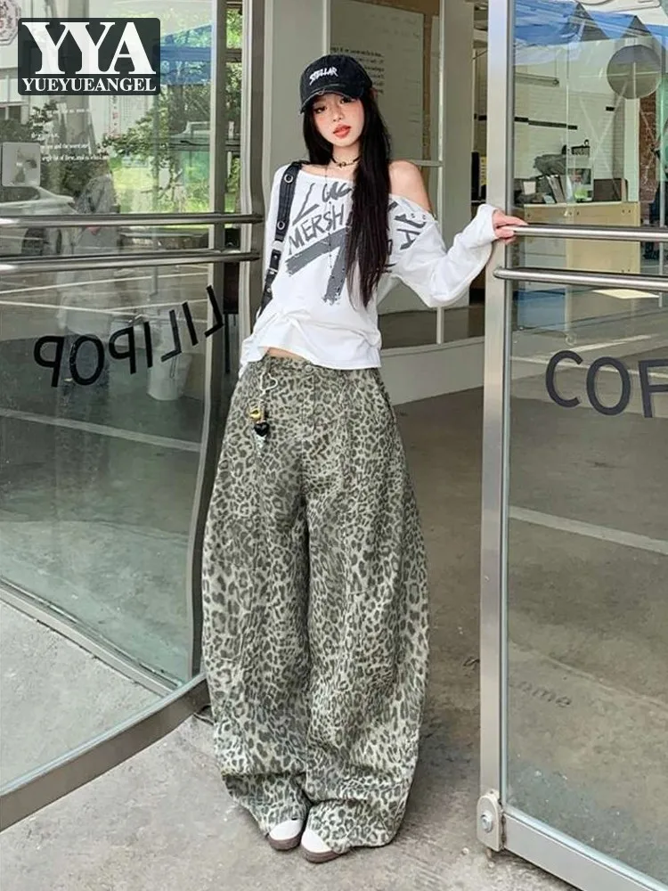 Casual Womens Streetwear High Waist Denim Pants Fashion Leopard Print Loose Fit Wide Leg Jeans Spring Autumn Straight Trousers
Casual Womens Streetwear High Waist Denim Pants Fashion Leopard Print Loose Fit Wide Leg Jeans Spring Autumn Straight Trousers