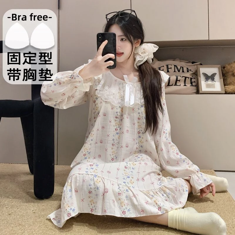 2026 весенне-осенние хлопковые ночные рубашки с длинными рукавами и принтом для женщин, корейская милая кружевная одежда для сна, ночное платье, ночная рубашка, домашняя ночная рубашка
2026 весенне-осенние хлопковые ночные рубашки с длинными рукавами и принтом для женщин, корейская милая кружевная одежда для сна, ночное платье, ночная рубашка, домашняя ночная рубашка