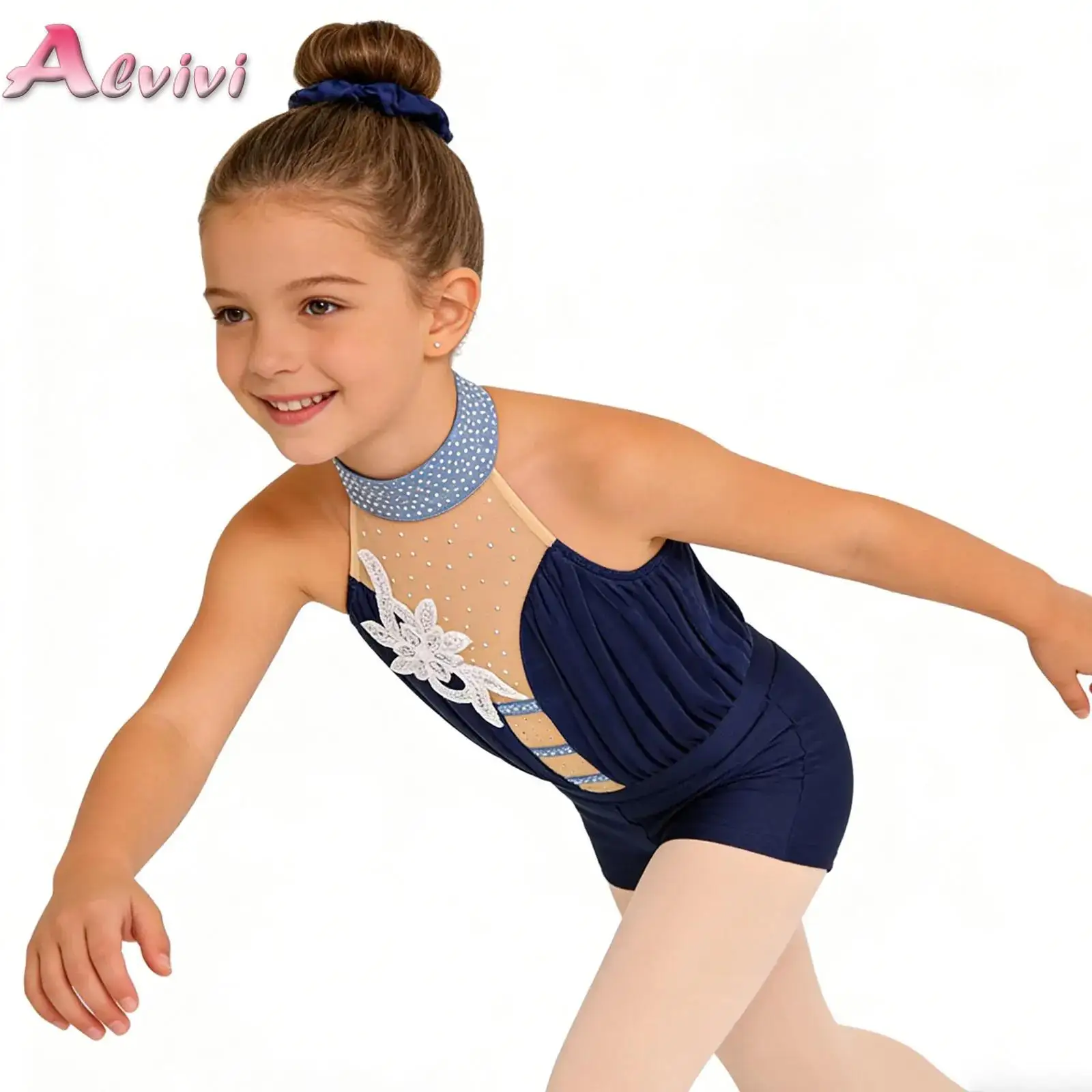 Kids Girls Figure Skating Gymnastics Dance Outfit Sleeveless Mesh Applique Rhinestones Leotard with Shorts Hairband for Practice
Kids Girls Figure Skating Gymnastics Dance Outfit Sleeveless Mesh Applique Rhinestones Leotard with Shorts Hairband for Practice
