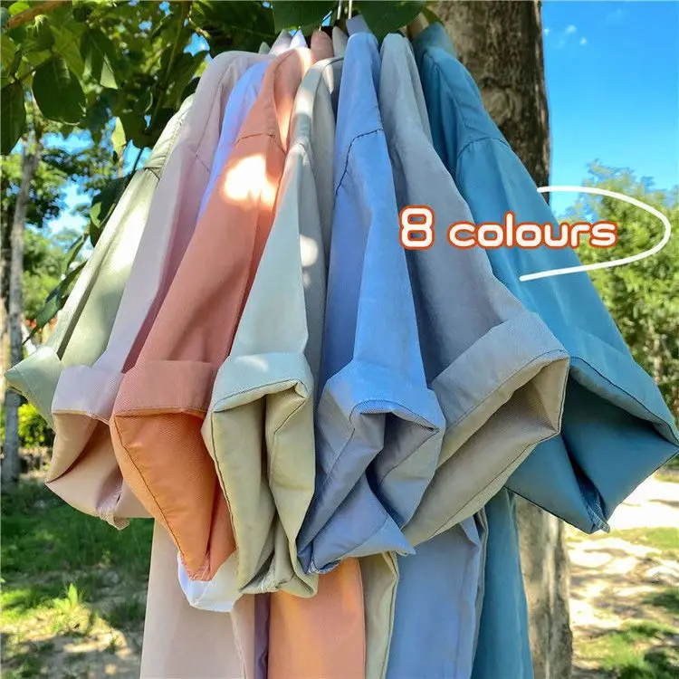 Summer New Solid Color All-match Youth Shirt Tops Polo Neck Short Sleeve Loose Button Blouse Casual Vintage Women Clothing
Summer New Solid Color All-match Youth Shirt Tops Polo Neck Short Sleeve Loose Button Blouse Casual Vintage Women Clothing