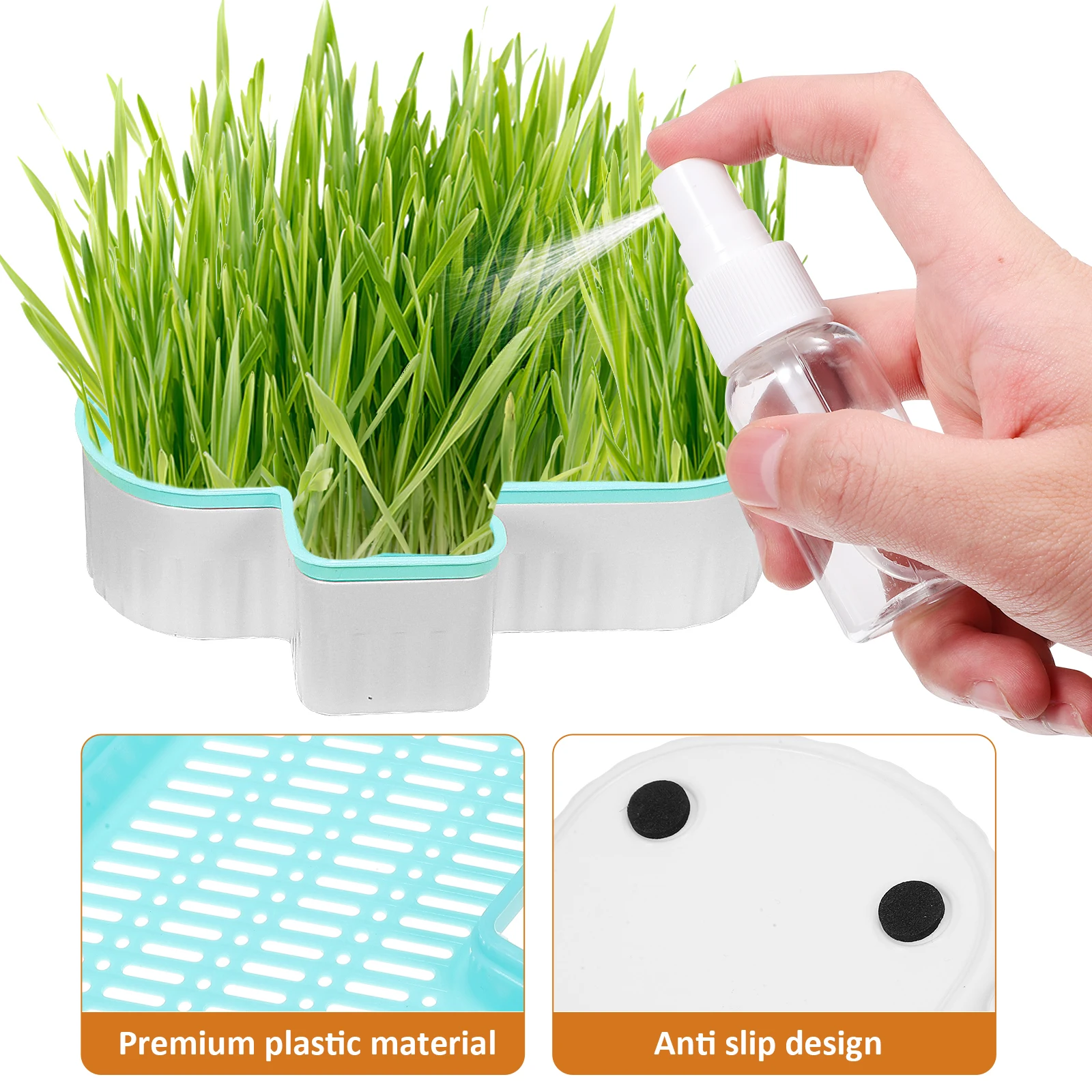 3pcs Cat Grass Planter Box Plastic Soilless Container For Indoor Outdoor With Water Spray Bottle Double Layer Detachable Design 
3pcs Cat Grass Planter Box Plastic Soilless Container For Indoor Outdoor With Water Spray Bottle Double Layer Detachable Design