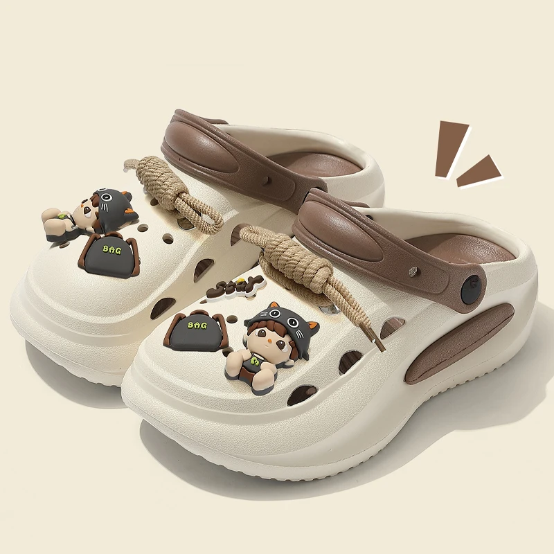 Summer Cartoon EVA Clogs for Women Thick Sole Non Slip Garden Beach Sandals Woman Fashion DIY Chunky Platform Women's Sandals
Summer Cartoon EVA Clogs for Women Thick Sole Non Slip Garden Beach Sandals Woman Fashion DIY Chunky Platform Women's Sandals