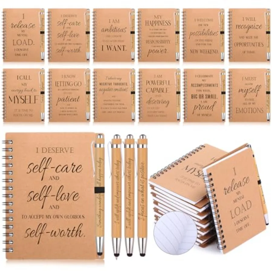 Pcs/ Set Bulk Positive Affirmation Spiral Notebooks with Bamboo Pen Daily Affirmation Gift Set Motivational Encouragement Notep
Pcs/ Set Bulk Positive Affirmation Spiral Notebooks with Bamboo Pen Daily Affirmation Gift Set Motivational Encouragement Notep