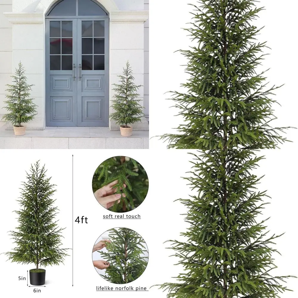 Artificial 4ft Christmas Norfolk Pine Tree - Faux Potted Plants for Front Porch, Indoor & Outdoor Christmas Decor
Artificial 4ft Christmas Norfolk Pine Tree - Faux Potted Plants for Front Porch, Indoor & Outdoor Christmas Decor