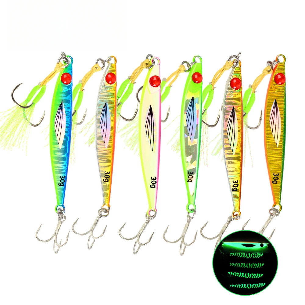 1PCS 30g-100g Super Lures Slow Jigging Lure Metal Jigs Sinking Luminous Fishing Lure Saltwater Sea Bass Vertical Artifical Bait
1PCS 30g-100g Super Lures Slow Jigging Lure Metal Jigs Sinking Luminous Fishing Lure Saltwater Sea Bass Vertical Artifical Bait