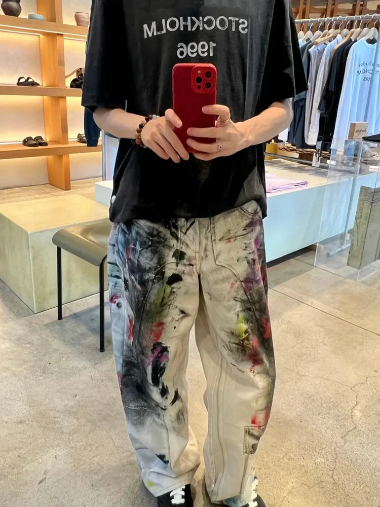 AC 25ss oil painting 3D printing 1981m straight graffiti jeans
AC 25ss oil painting 3D printing 1981m straight graffiti jeans