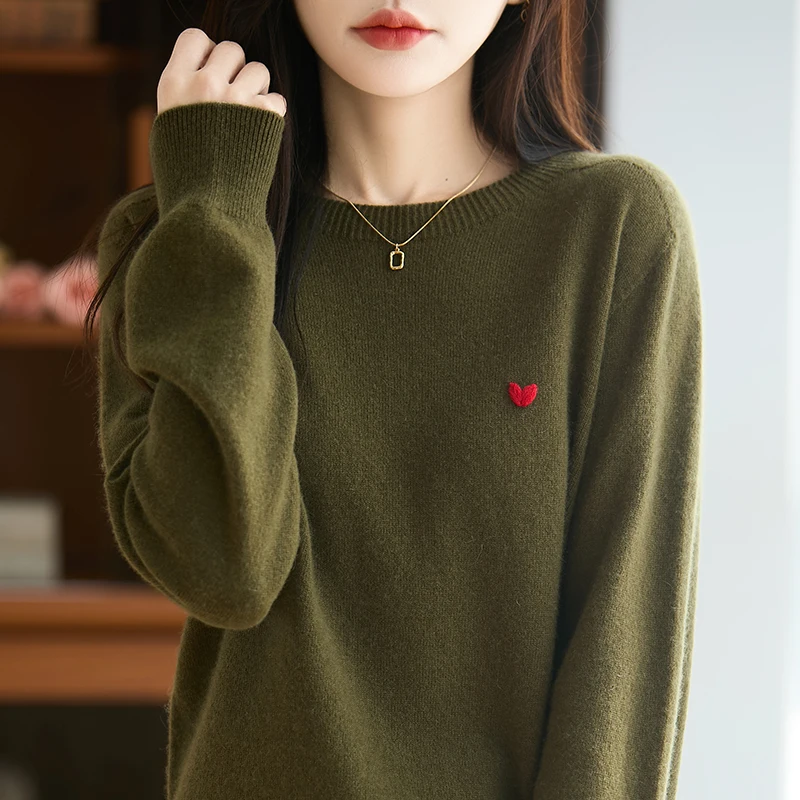 100% pure wool knitted women's O-neck sweater loose casual spring and autumn women's full sleeved pullover sweater new product
100% pure wool knitted women's O-neck sweater loose casual spring and autumn women's full sleeved pullover sweater new product