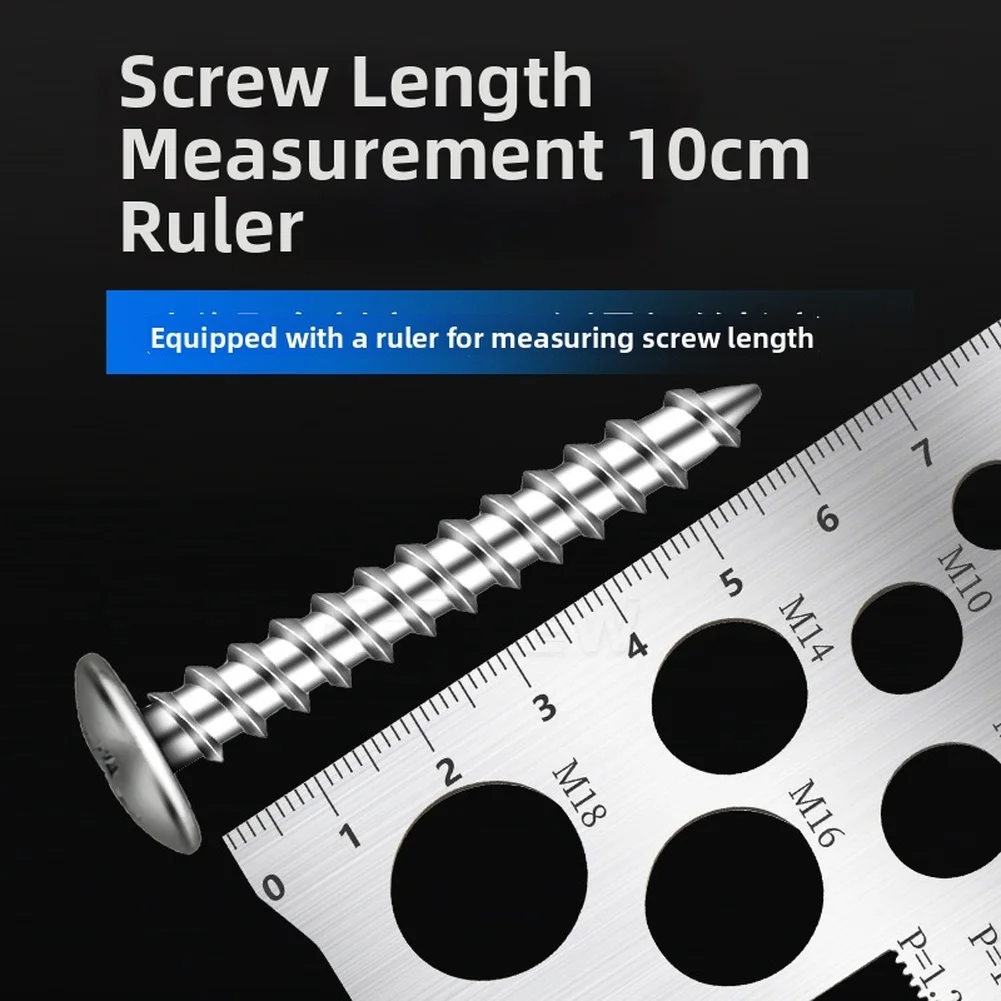 On-site Measurement Thread Pitch Gauge Spiral Ruler Precise Thread Measurement 304 Stainless Steel Rust-resistant