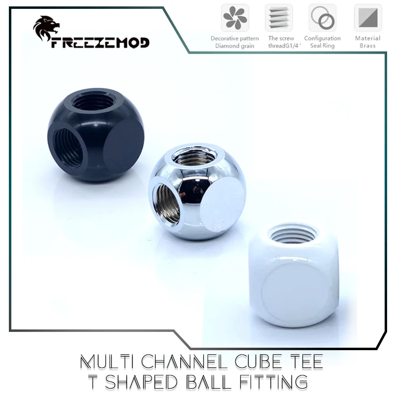 FREEZEMOD Многоканальный кубический тройник Т-образный шаровой фитинг, внутренняя резьба G1/4 3X, черный, серебристый, белый цвет, HDTD-3STB
FREEZEMOD Многоканальный кубический тройник Т-образный шаровой фитинг, внутренняя резьба G1/4 3X, черный, серебристый, белый цвет, HDTD-3STB
