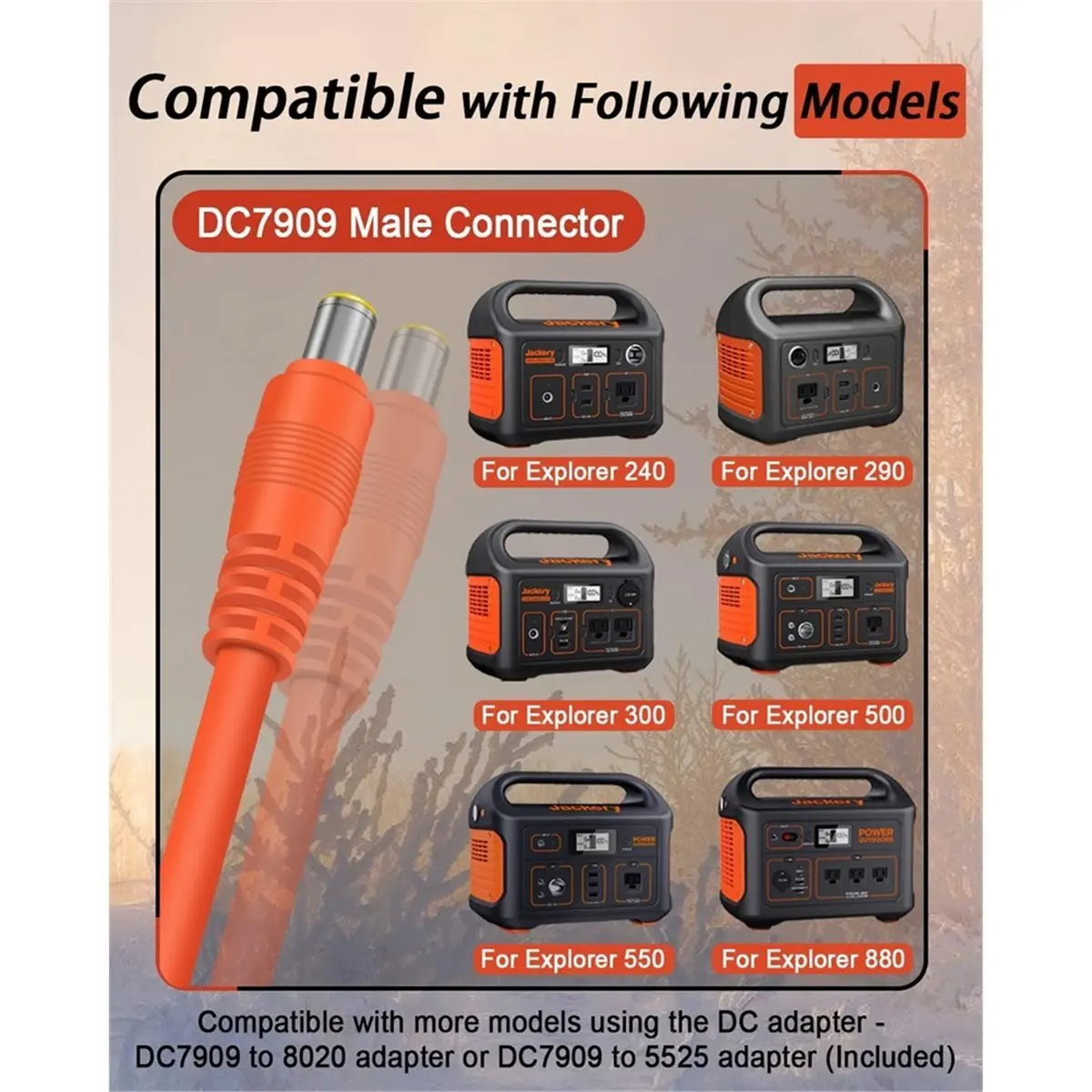 Автомобильный зарядный кабель 14AWG для портативной электростанции Explorer 3000, зарядное устройство прикуривателя, шнур адаптера постоянного тока, 2 м
Автомобильный зарядный кабель 14AWG для портативной электростанции Explorer 3000, зарядное устройство прикуривателя, шнур адаптера постоянного тока, 2 м