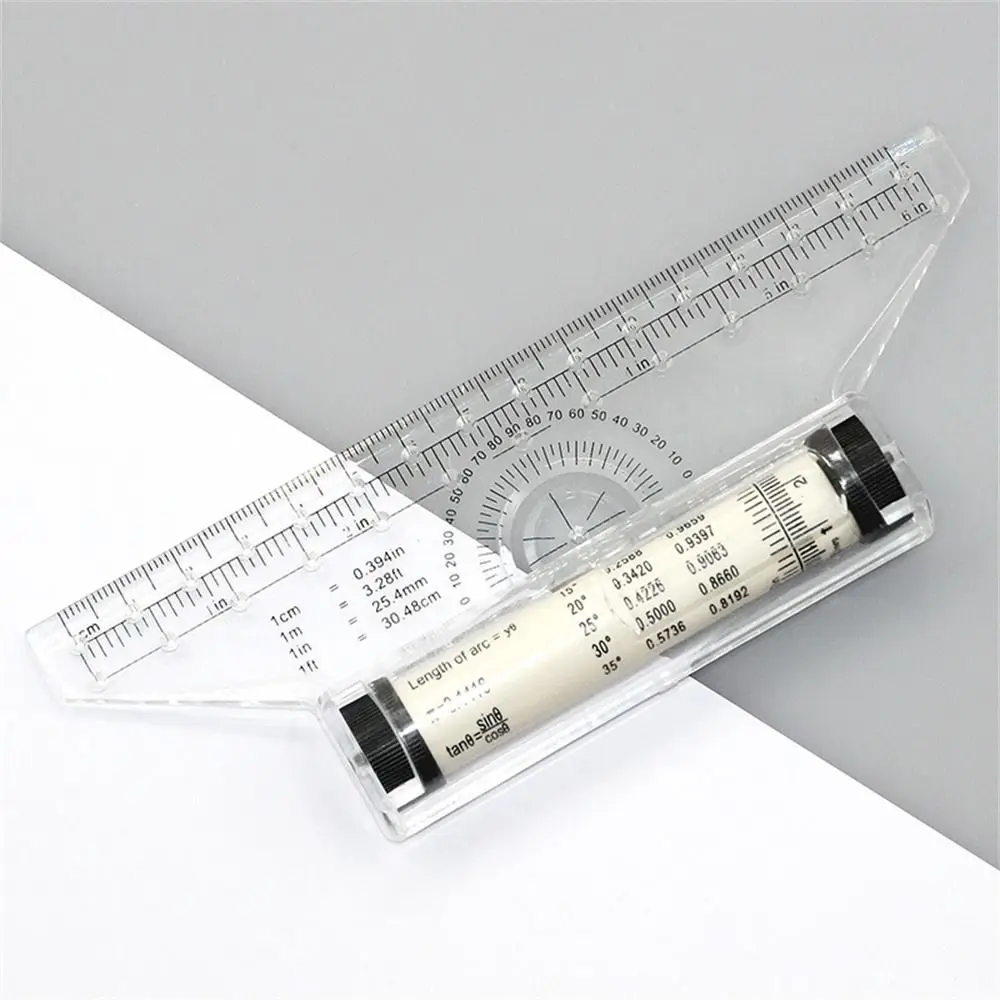 Function Universal Student Design Angle Balance 15cm 30cm Roll Draw Ruler Rolling Ruler Drawing Ruler Rolling Parallel Rulers