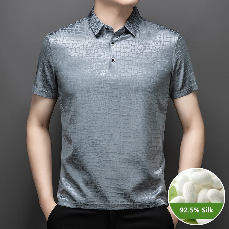 Шелковые рубашки поло Crack Jacquard Coolness для мужчин с короткими рукавами, летние качественные удобные дышащие легкие в уходе Camisas De Hombre
Шелковые рубашки поло Crack Jacquard Coolness для мужчин с короткими рукавами, летние качественные удобные дышащие легкие в уходе Camisas De Hombre