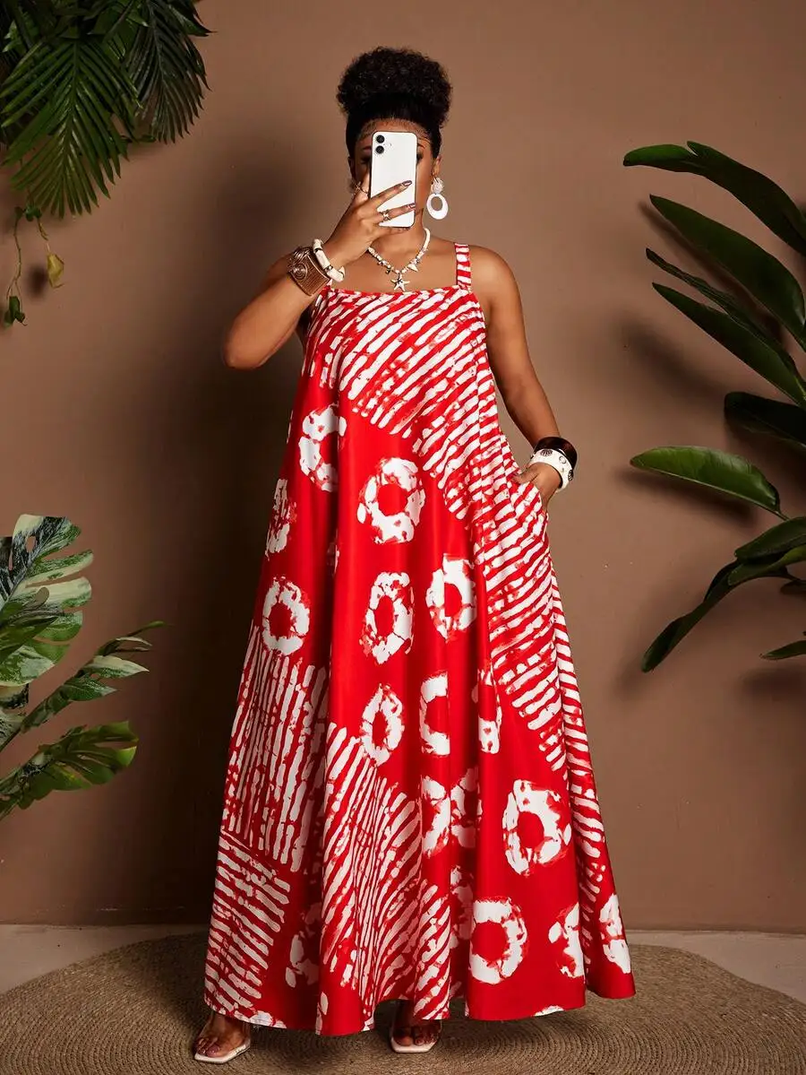 Plus Size Womens Vacation Beach Print Maxi Dress With Pockets Adjustable Straps Casual Holiday Wear
Plus Size Womens Vacation Beach Print Maxi Dress With Pockets Adjustable Straps Casual Holiday Wear