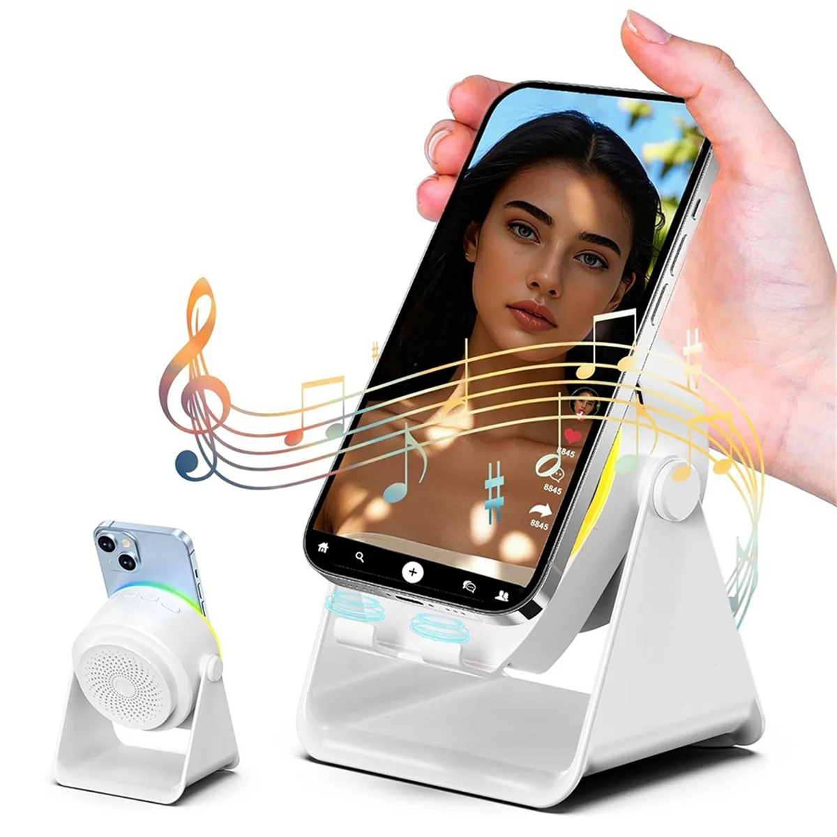 NEW Wireless Induction Speaker,Cell Phone Stand with Bluetooth Speaker,Stereo Sound,RGB Ambient Light,Smartphone Holder A
NEW Wireless Induction Speaker,Cell Phone Stand with Bluetooth Speaker,Stereo Sound,RGB Ambient Light,Smartphone Holder A