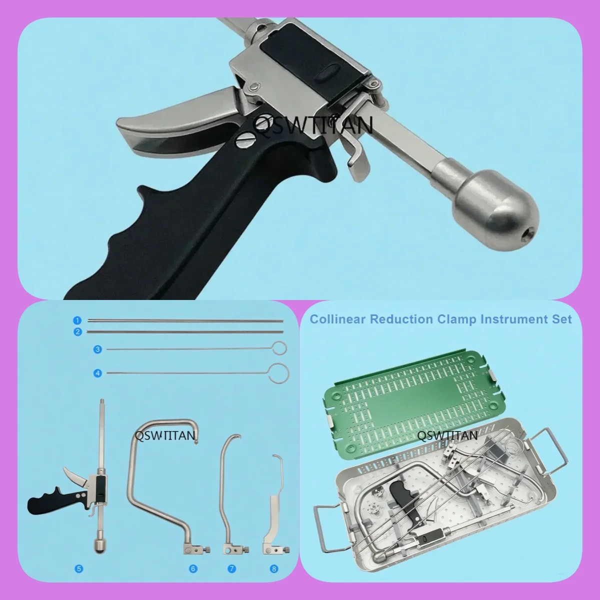 Комплект ортопедических редукционных щипцов с коллинарным редукционным зажимом, профессиональный хирургический инструмент
Комплект ортопедических редукционных щипцов с коллинарным редукционным зажимом, профессиональный хирургический инструмент