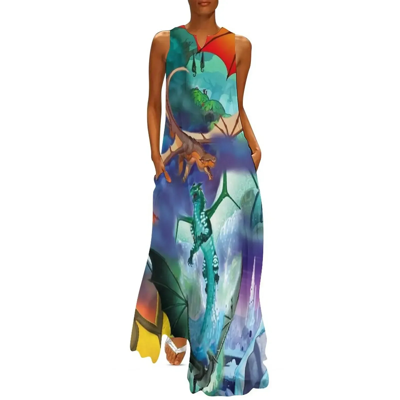 Wing of fire all dragon Pattern Background Long Dress Women's summer skirt Dress
Wing of fire all dragon Pattern Background Long Dress Women's summer skirt Dress