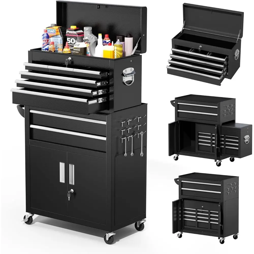 Metal Tool Chest 8 Drawer 2 In 1 Detachable Wheeled Metal Tool Chest With Liners Lock Structure For Repair Room Warehouse Storag
Metal Tool Chest 8 Drawer 2 In 1 Detachable Wheeled Metal Tool Chest With Liners Lock Structure For Repair Room Warehouse Storag