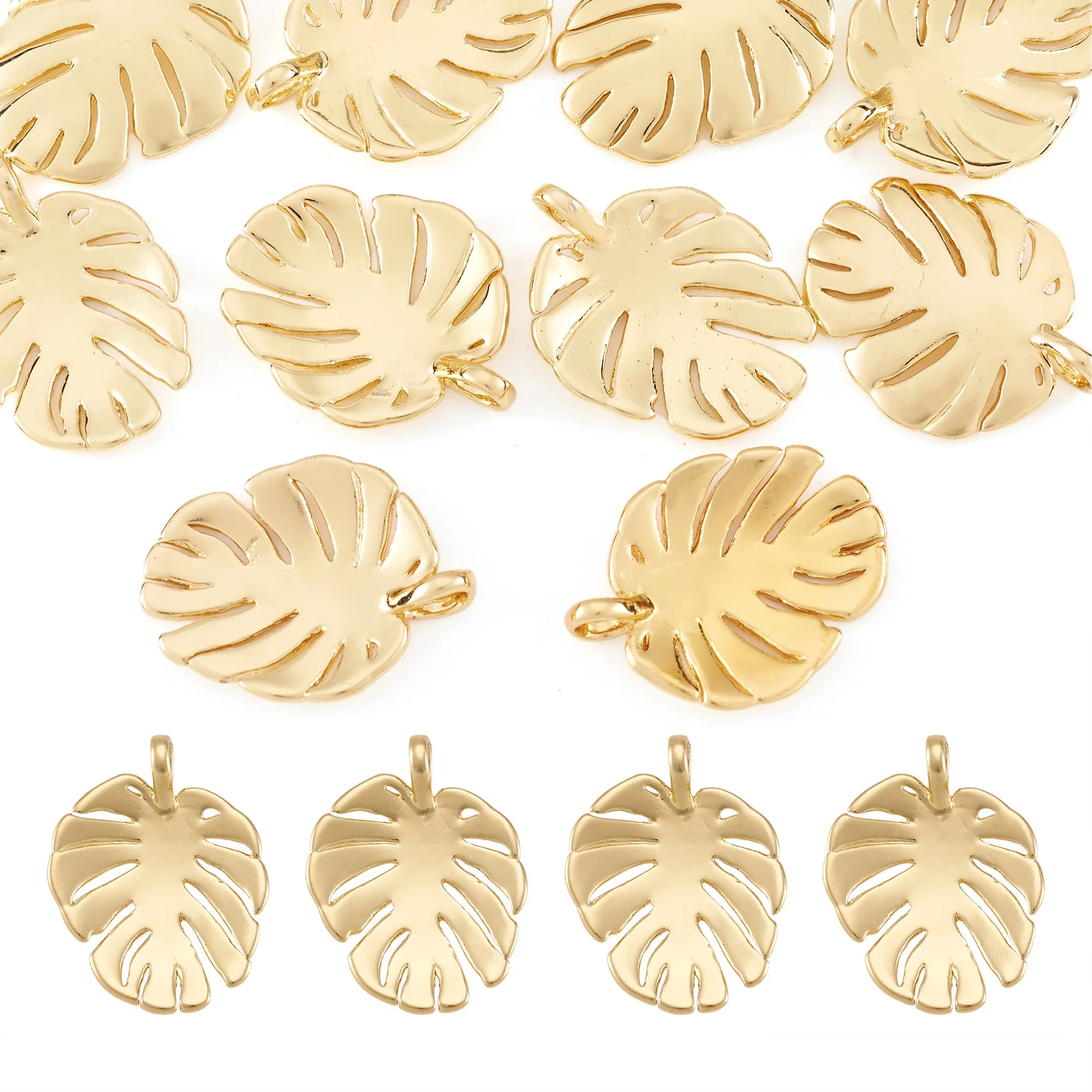 10pcs Brass Tropical Leaf Charms Monstera Leaf Pendants Real 18K Golden Plated for DIY Bracelet Earrings Jewelry Making Crafts
10pcs Brass Tropical Leaf Charms Monstera Leaf Pendants Real 18K Golden Plated for DIY Bracelet Earrings Jewelry Making Crafts