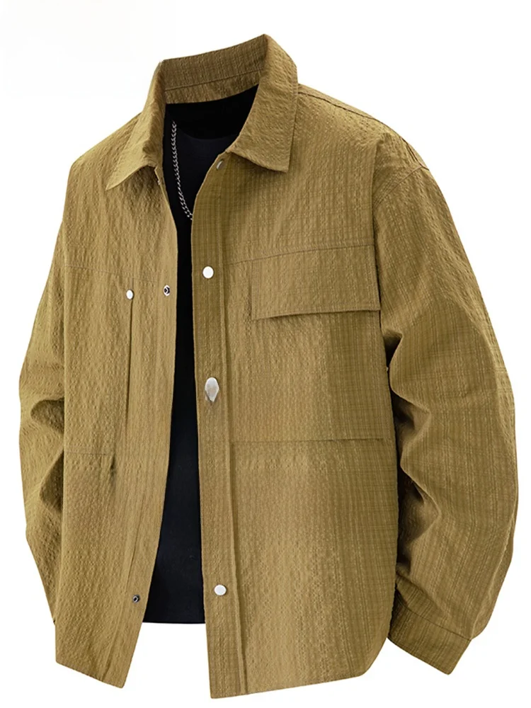 Мужская куртка Mo Cha: модная, повседневная, свободного кроя, с длинным рукавом, воротником-стойкой, однотонная, для весны и осени
Мужская куртка Mo Cha: модная, повседневная, свободного кроя, с длинным рукавом, воротником-стойкой, однотонная, для весны и осени