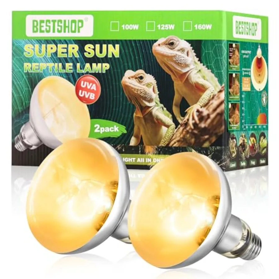 Heat Lamp Bulbs 100 Watt Reptile Heat Bulb Full Spectrum UVA UVB Light Bulb Natural Daylight Basking Spot Sun Light for Reptile
Heat Lamp Bulbs 100 Watt Reptile Heat Bulb Full Spectrum UVA UVB Light Bulb Natural Daylight Basking Spot Sun Light for Reptile