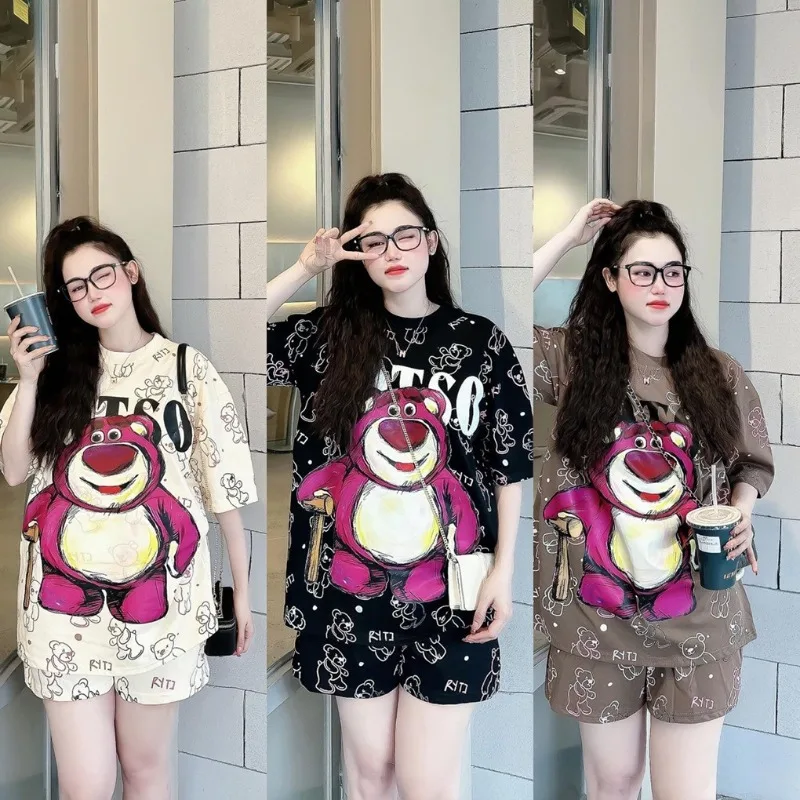 Женский летний новый милый комплект из 2 предметов Lotso Bear — свободный студенческий возрастной комплект с короткими рукавами и спортивными шортами, повседневный повседневный наряд
Женский летний новый милый комплект из 2 предметов Lotso Bear — свободный студенческий возрастной комплект с короткими рукавами и спортивными шортами, повседневный повседневный наряд