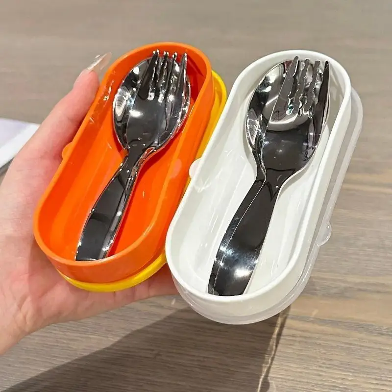 2Pcs Portable 2 In 1 Children's Utensil Set Stainless Steel Spoon Fork For Toddlers With Box Case Travel Outdoor Tableware
2Pcs Portable 2 In 1 Children's Utensil Set Stainless Steel Spoon Fork For Toddlers With Box Case Travel Outdoor Tableware