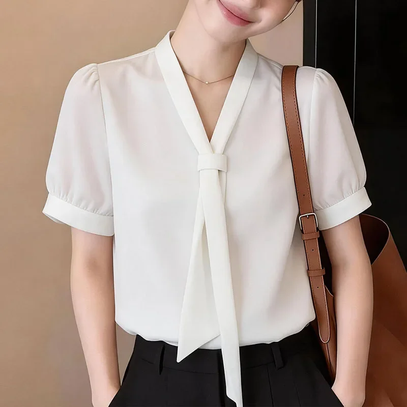 Women Blouse Shirt Summer New Short Sleeve Camisas De Mujer V-Neck White Lace-up Blouse Shirt Women Tops Blusas Para Mujer Q4799
Women Blouse Shirt Summer New Short Sleeve Camisas De Mujer V-Neck White Lace-up Blouse Shirt Women Tops Blusas Para Mujer Q4799