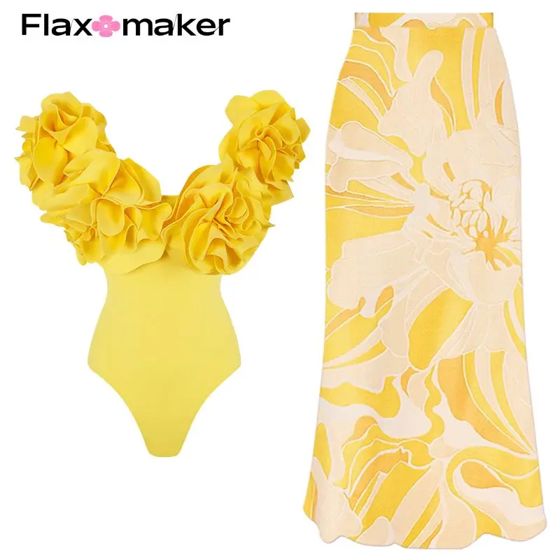 2024 Vintage 3D Flower Decor Yellow One Piece Swimsuit and Skirt Swimwear Set Women Beachwear Clearance Wholesale
2024 Vintage 3D Flower Decor Yellow One Piece Swimsuit and Skirt Swimwear Set Women Beachwear Clearance Wholesale