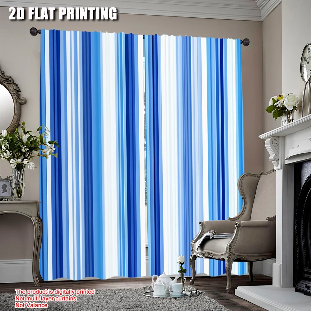 2Pcs Blue And White Stripe Curtain Retro Shades Of Stripe Abstract Vintage Design Suitable For Bedroom Bathroom Living Room
2Pcs Blue And White Stripe Curtain Retro Shades Of Stripe Abstract Vintage Design Suitable For Bedroom Bathroom Living Room