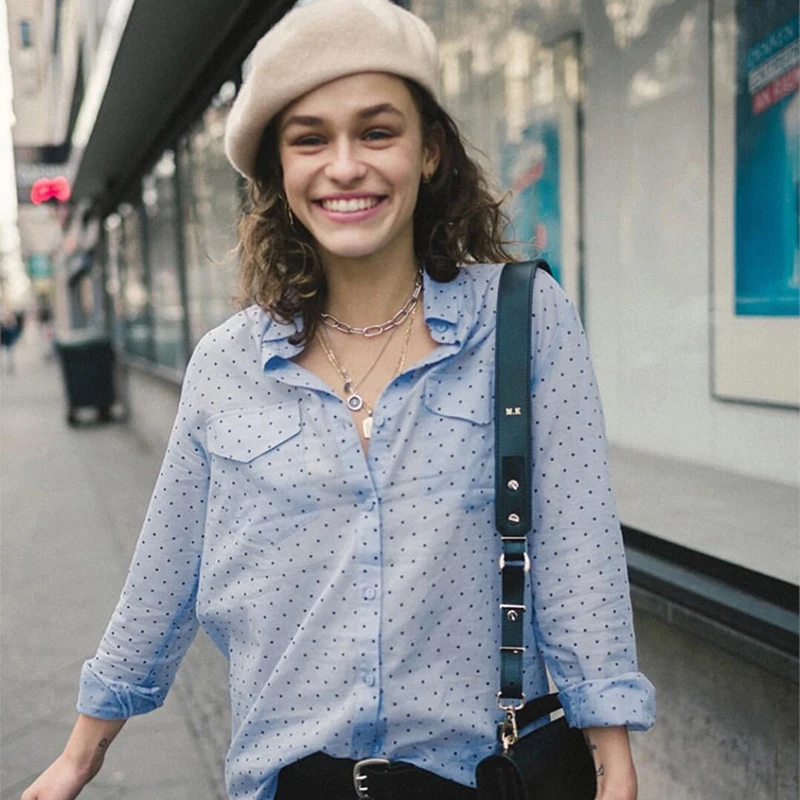 New Trendy Kaiagerbe Street Style Retro Polka Dot Women's Shirt Celebrity Favorite round Neck Long Sleeve Straight Cut Blouse
New Trendy Kaiagerbe Street Style Retro Polka Dot Women's Shirt Celebrity Favorite round Neck Long Sleeve Straight Cut Blouse
