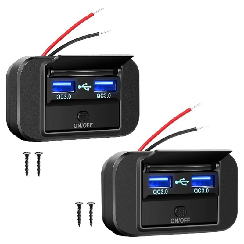 2Piece 36W Dual QC3.0 USB Car Charger Socket Power Outlet 12V 24V Car Charger Switch Panel With Cap
2Piece 36W Dual QC3.0 USB Car Charger Socket Power Outlet 12V 24V Car Charger Switch Panel With Cap