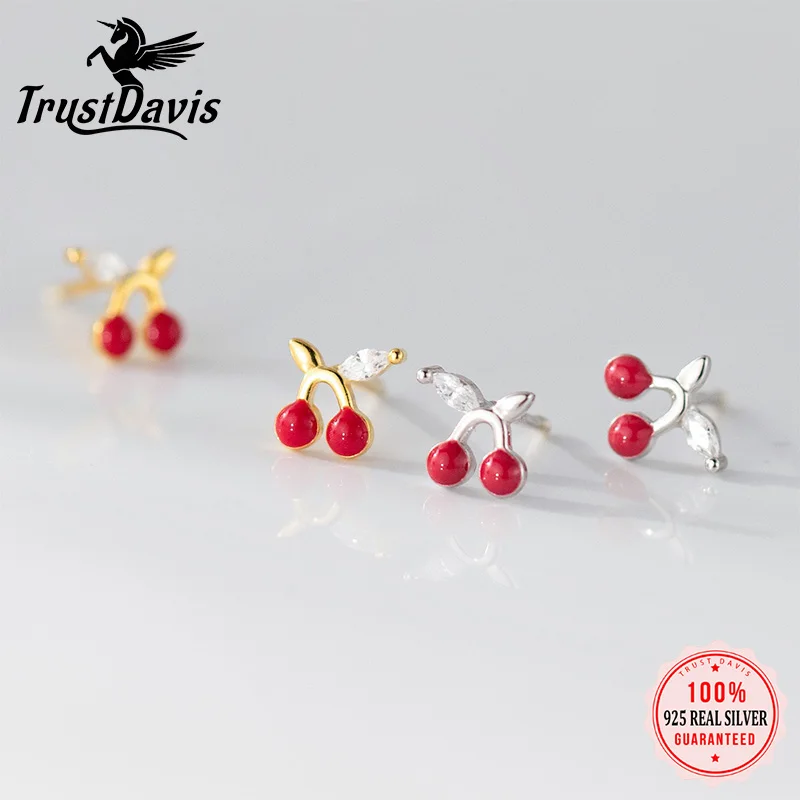 Trustdavis Real 925 Sterling Silver Fashion Simple Cherry Zircon Screw Earrings for Women Girls Fine Jewelry Gift DS4872
Trustdavis Real 925 Sterling Silver Fashion Simple Cherry Zircon Screw Earrings for Women Girls Fine Jewelry Gift DS4872