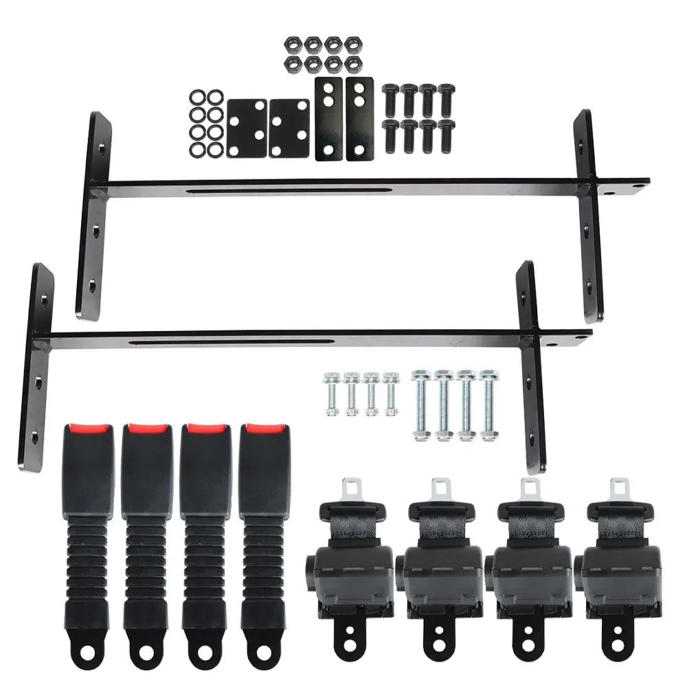 4 Retractable Golf Cart Seat Belts & Bracket Kit for E-Z-G-O Yamaha Club Car
4 Retractable Golf Cart Seat Belts & Bracket Kit for E-Z-G-O Yamaha Club Car
