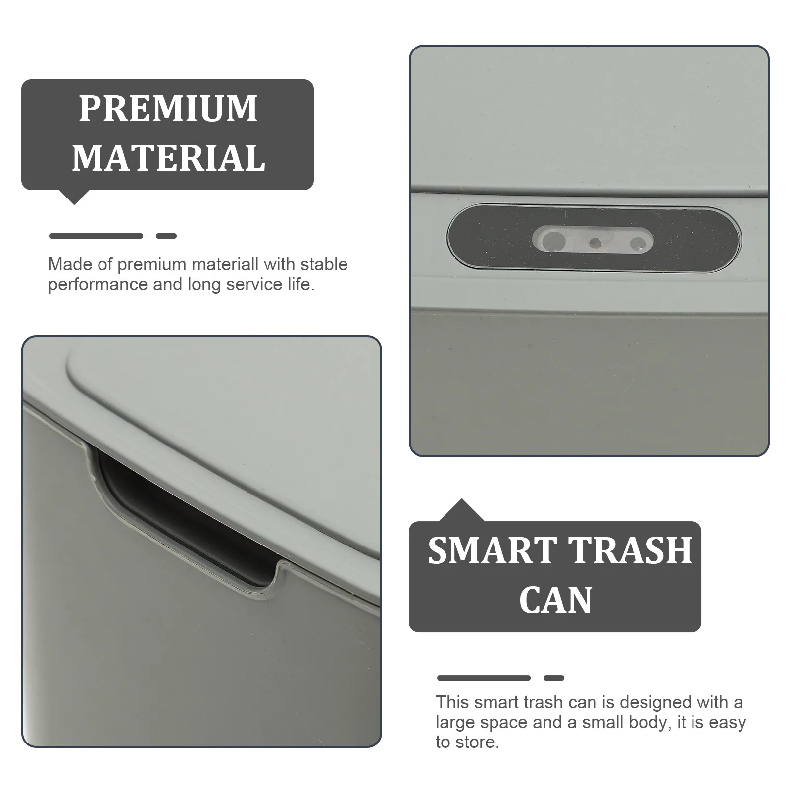 1pc Smart Inductive Trash Can Household Automatic Garbage Bin Silent Eco-Friendly Bedroom Study Use Grey Color Garbage Storage
1pc Smart Inductive Trash Can Household Automatic Garbage Bin Silent Eco-Friendly Bedroom Study Use Grey Color Garbage Storage