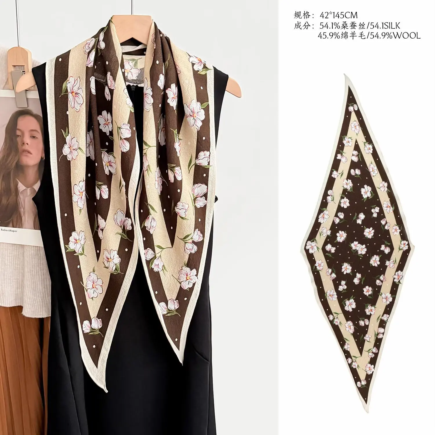 54.1% Silk 45.9% Wool neck scarf for women Japanese style vintage polka dot print plaid patchwork bandana scarf
54.1% Silk 45.9% Wool neck scarf for women Japanese style vintage polka dot print plaid patchwork bandana scarf