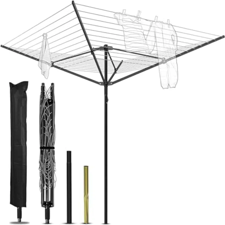Outdoor Umbrella Drying Rack12 Lines with 165 Feet Umbrella Clothesline Outdoor Dryer Clothes Line 4 Arm Steel Frame Adjustable
Outdoor Umbrella Drying Rack12 Lines with 165 Feet Umbrella Clothesline Outdoor Dryer Clothes Line 4 Arm Steel Frame Adjustable