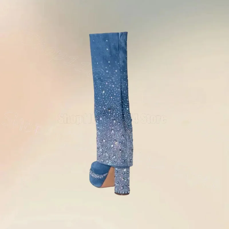 Blue Denim Crystal Decor Square Toe Platform Boots Knee High Women Shoes Chunky High Heels New Fashion 2026 Zapatos Para Mujere
Blue Denim Crystal Decor Square Toe Platform Boots Knee High Women Shoes Chunky High Heels New Fashion 2026 Zapatos Para Mujere