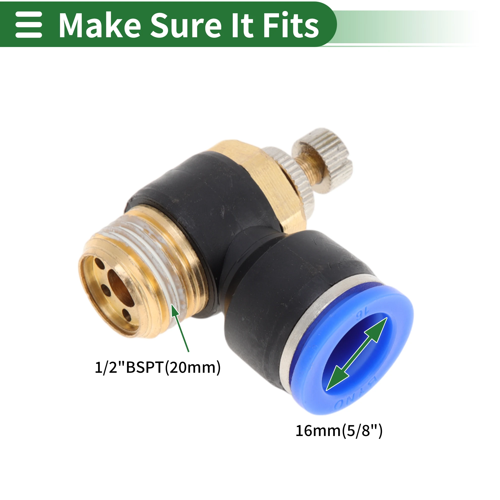 UXCELL Push to Connect Воздушные фитинги 5/8 "90 градусов Клапан регулирования воздушного потока Пластик Металл 1/2 "BSPT 5 шт. Черный
UXCELL Push to Connect Воздушные фитинги 5/8 "90 градусов Клапан регулирования воздушного потока Пластик Металл 1/2 "BSPT 5 шт. Черный