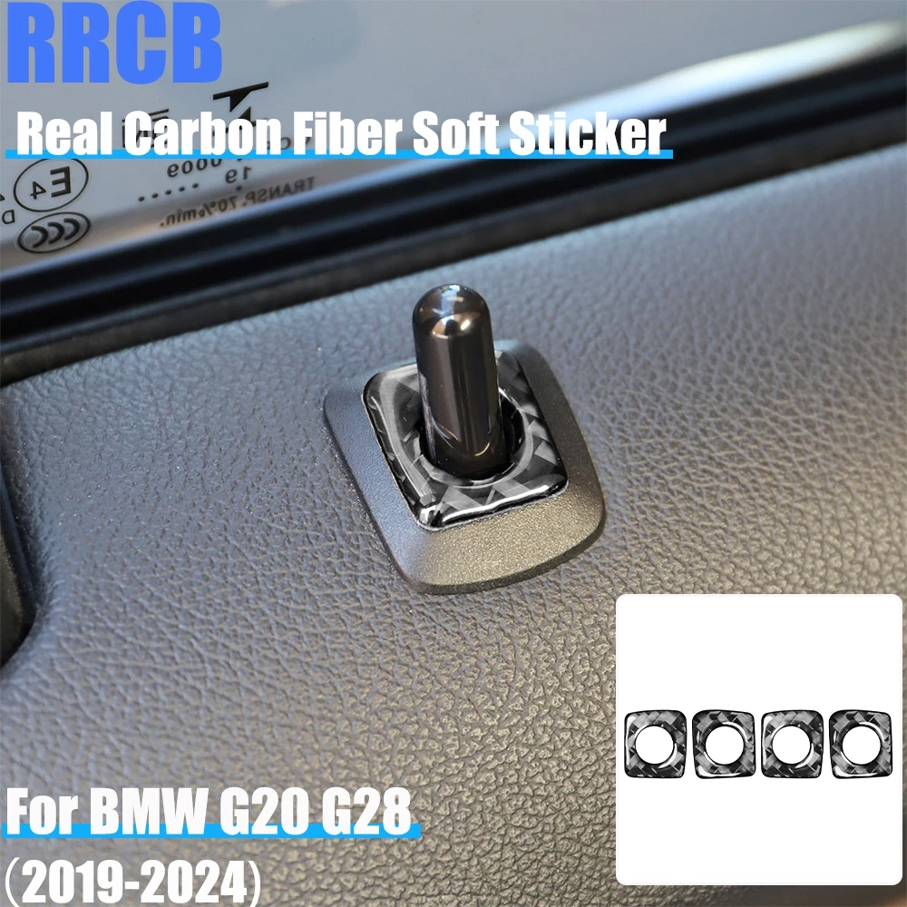 Real Carbon Fiber Car Accessories Door Lock Panel Trim Cover Soft Sticker For BMW 3 Series G20 G28 325li 330d 335 2019-2024
Real Carbon Fiber Car Accessories Door Lock Panel Trim Cover Soft Sticker For BMW 3 Series G20 G28 325li 330d 335 2019-2024