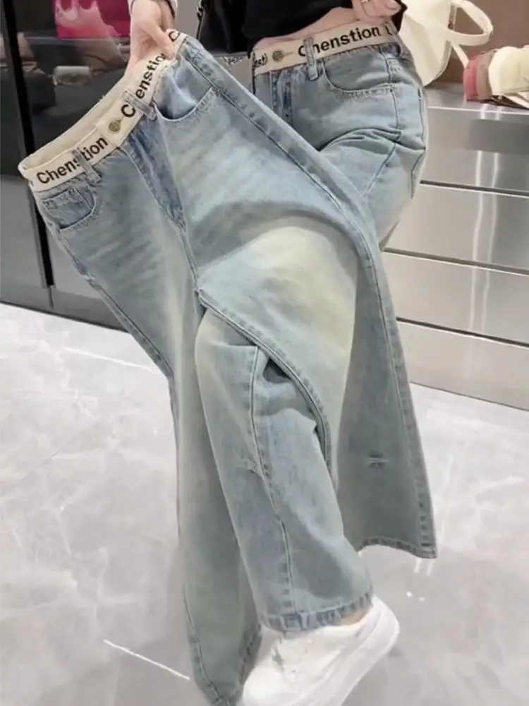 Прямые джинсы с высокой талией, женские утягивающие широкие брюки, роскошные летние сезонные женские модные светло-голубые джинсовые брюки
Прямые джинсы с высокой талией, женские утягивающие широкие брюки, роскошные летние сезонные женские модные светло-голубые джинсовые брюки