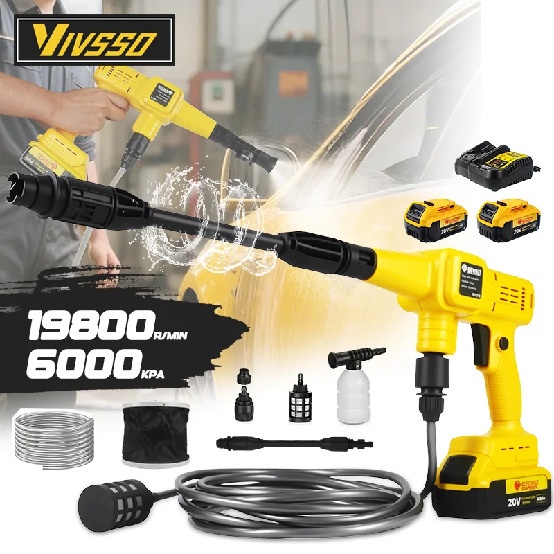 VIVSSO электрическая мойка высокого давления, автомойка, водяной пистолет, садовый ирригационный инструмент для Dewalt, 20 В, аккумуляторные штифты
VIVSSO электрическая мойка высокого давления, автомойка, водяной пистолет, садовый ирригационный инструмент для Dewalt, 20 В, аккумуляторные штифты