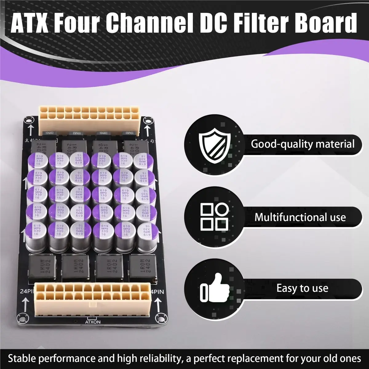 (A61K) ATX Four Channel DC Filter Board ATX Power Purification for PC HIFI Upgraded
(A61K) ATX Four Channel DC Filter Board ATX Power Purification for PC HIFI Upgraded