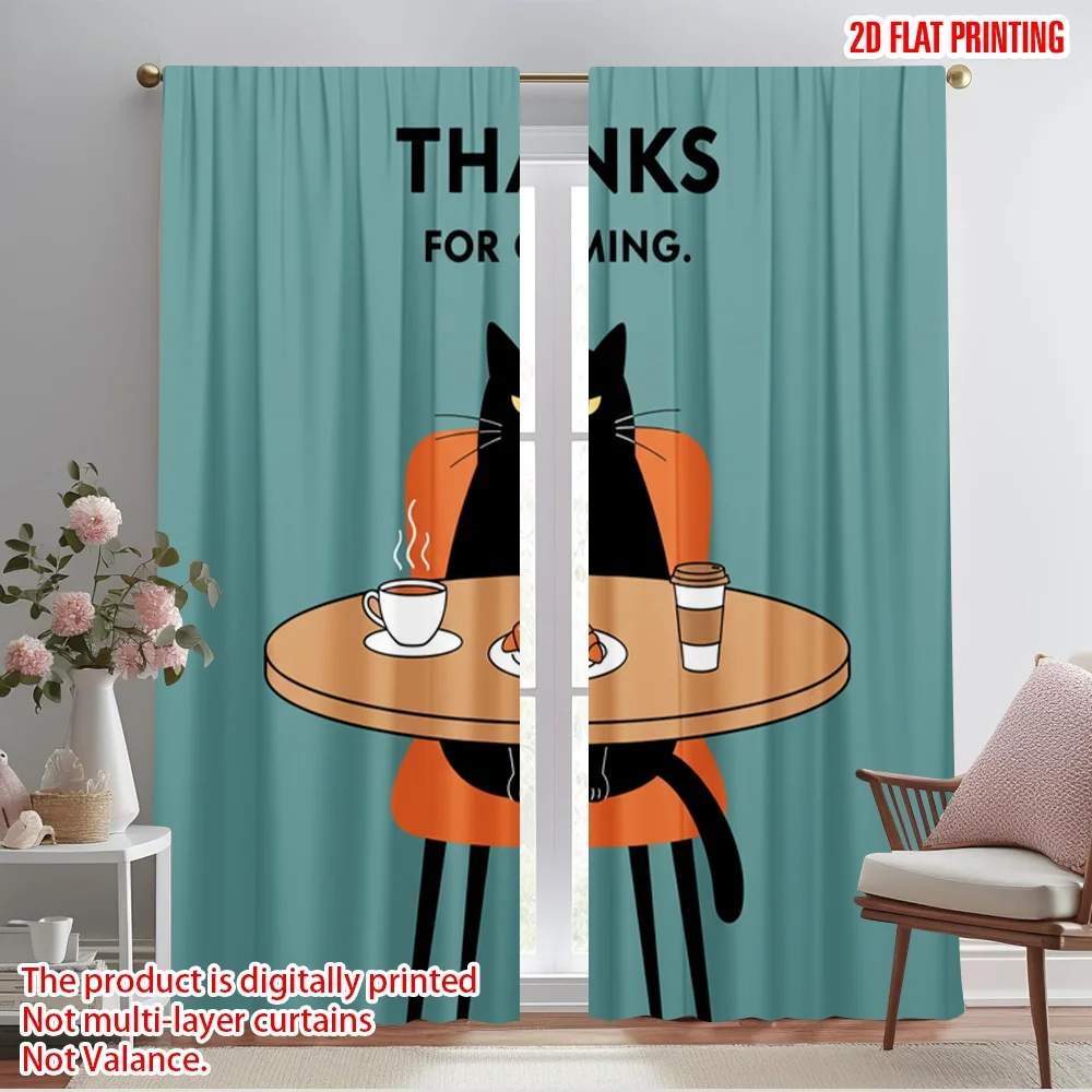 2pcs 2D flat printing Party Window Curtains Cat Coffee Croissant Break Polyester Without Electricity Party Decorations for Home
2pcs 2D flat printing Party Window Curtains Cat Coffee Croissant Break Polyester Without Electricity Party Decorations for Home