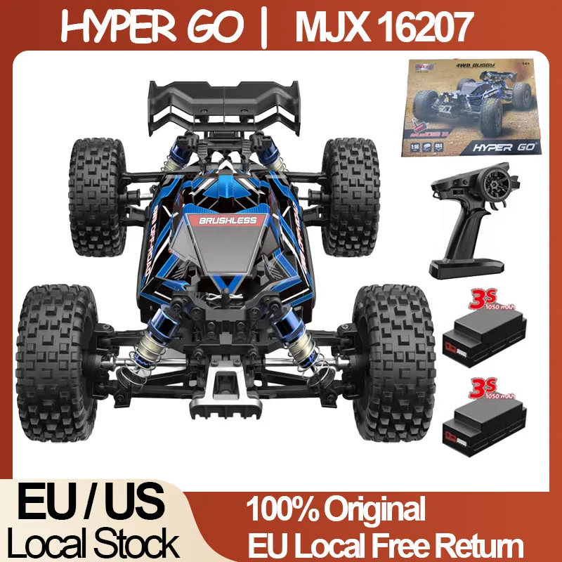 HYPER GO MJX 16207 1/16 RC Car Brushless 2.4G 4WD Racing Car Brushless 70KM/h Off-Road Remote Control RC Truck Hobby Toy
HYPER GO MJX 16207 1/16 RC Car Brushless 2.4G 4WD Racing Car Brushless 70KM/h Off-Road Remote Control RC Truck Hobby Toy