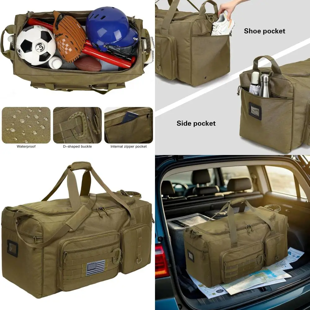 Extra Large 120L Heavy Duty Sports Duffle Bag with Shoe Compartment, Ideal for Gym, Travel, and Training in XL Brown
Extra Large 120L Heavy Duty Sports Duffle Bag with Shoe Compartment, Ideal for Gym, Travel, and Training in XL Brown