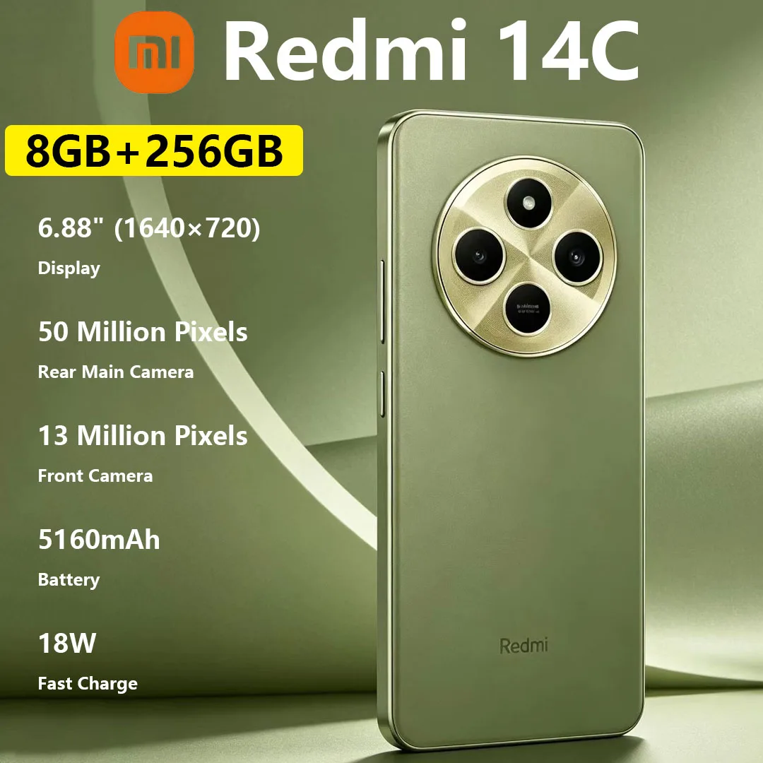 Xiaomi Redmi 14C Smartphone 120Hz High-refresh Screen 5160mAh Long-lasting Battery Dual-SIM Senior Citizen and Backup Phone
Xiaomi Redmi 14C Smartphone 120Hz High-refresh Screen 5160mAh Long-lasting Battery Dual-SIM Senior Citizen and Backup Phone