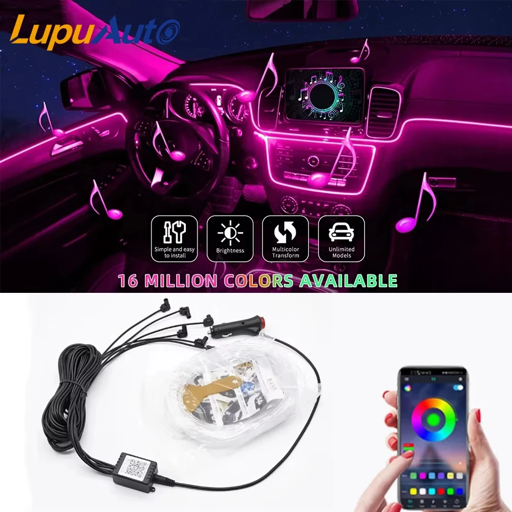 6IN1 RGB LED Car Ambient Interior Light with APP Control Universal Fit for Most Cars: Fiber Optic Neon Atmosphere Strip Decorati
6IN1 RGB LED Car Ambient Interior Light with APP Control Universal Fit for Most Cars: Fiber Optic Neon Atmosphere Strip Decorati